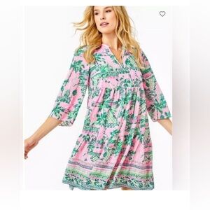 Lilly Pulitzer Martine Swing Dress SZ S Mandevilla Baby Always Worth It